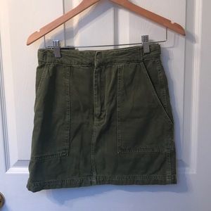 Free People olive green denim pencil skirt